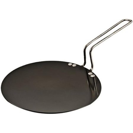 BAKEBETTER Futura Hard Anodised Concave Tava Griddle 8 in. - 4.06mm with Steel Handle BA37350